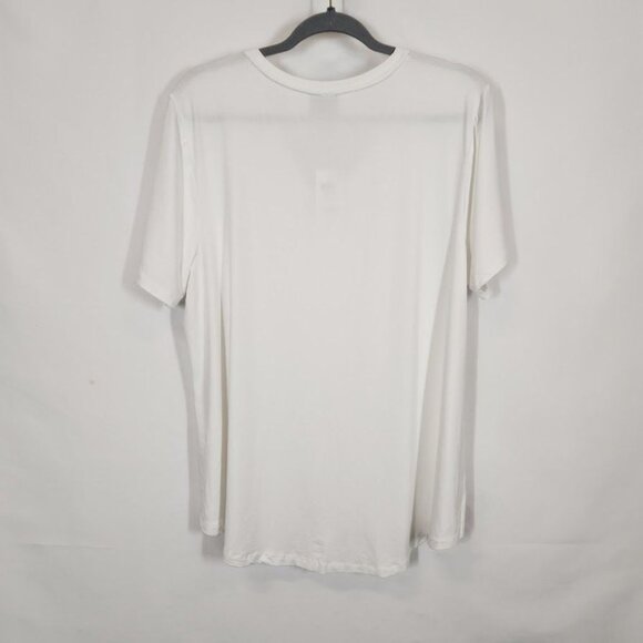 NWT JM Collection Short sleeve V-Neck Tee in Bright‎ White - Size XXL - Picture 2 of 4